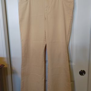 Chicos barely flare tan/yellow sz 2.5 jeans